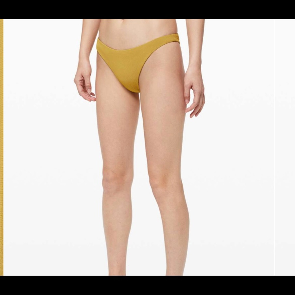 lululemon Beach Boss Skimpy Bottom - swim bottoms. Size 6, vintage gold color.